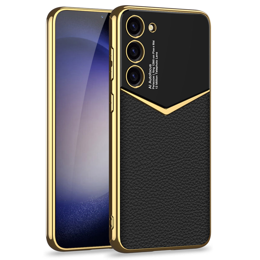 GKK pro Samsung Galaxy S23 PU kožený kryt telefonu Galvanické PC TPU pouzdro GKK pro Samsung Galaxy S23 PU kožený kryt telefonu Galvanické PC TPU pouzdro